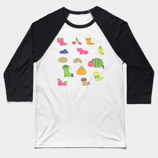 Fruity Kitties Sticker Pack Baseball T-Shirt